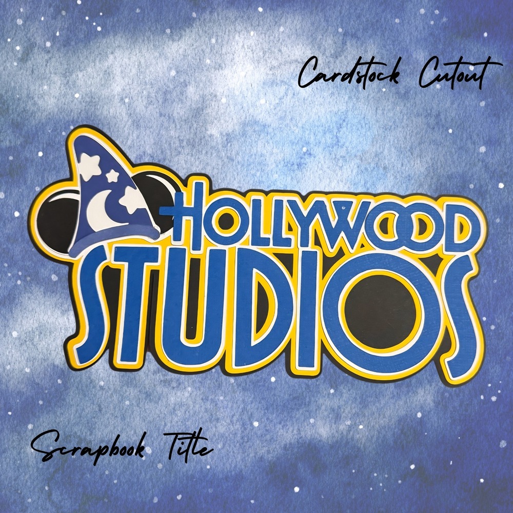Disney Hollywood Studios Scrapbook Title Cardstock Cutout Mickey Sorcerer Hat